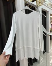 uzun kol piliseli içlik beyaz