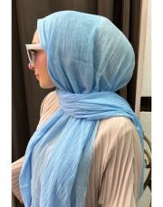 moda kaşmir bambu şal bebe mavi