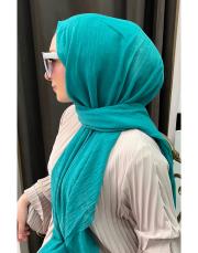 moda kaşmir bambu şal turkuaz