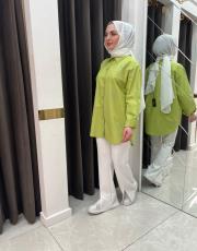 londa taşlı gömlek yağ yeşili 2