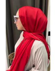 taşlı şal kırmızı