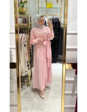 dives gömlek elbise pembe