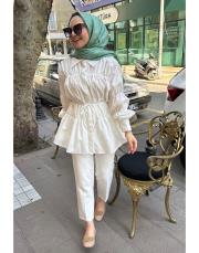 andre büzgülü gömlek beyaz 3